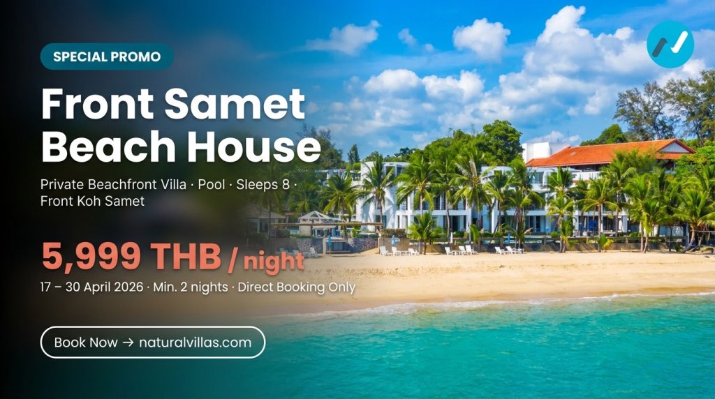 🌊 Beachfront Villa Facing Koh Samet Front Samet Beach House — โปรพิเศษมาแล้ว Special Promo!