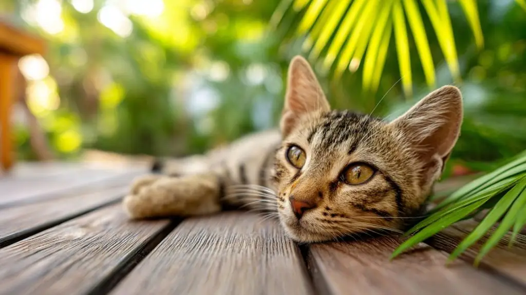 Pet-Friendly Villas in Thailand 5 Cat Relaxing Outdoors in Thailand - NaturalVillas Thailand ที่พักสุนัขพักได้