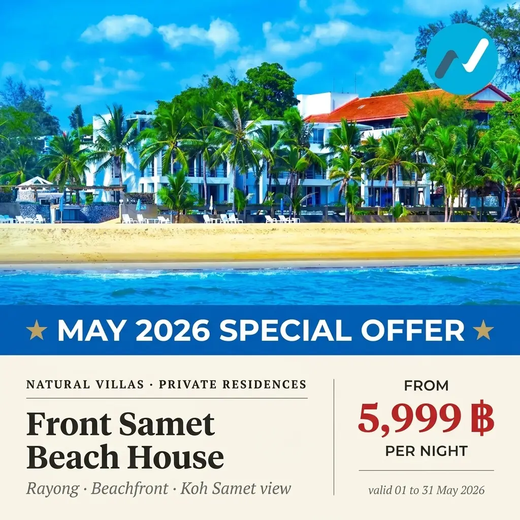 🌊 MAY FLASH DEAL · 5,999 THB / night 🌊 Front Samet Beach House · Koh Samet