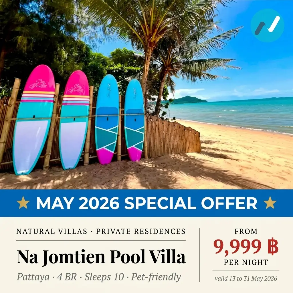 🔥 GROUP GETAWAY DEAL · 9,999 THB / night 🔥 Luxury Pool Villa · Na Jomtien